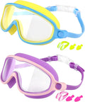 Rantizon Swim Goggles 2 Pack, Wide View Anti Fog&UV Swimming Goggles for Audlt, No Leaking Swim Glasses for Men Women Kids