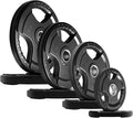 RitFit Olympic Rubber Grip Plates for Barbell, 2-Inch Weight Plates for Weightlifting and Strength Training in Home & Gym, Single, Pair and Sets(2.5/5/10/25/35/45 LB)