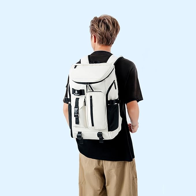 Kalesi Gym Duffle Tennis Bag Backpack 4-Way Waterproof with Shoes Compartment for travel Sport Hiking laptop (Wood color)