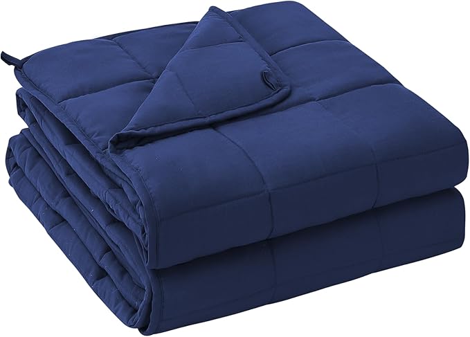 yescool Weighted Blanket for Adults (30 lbs, 88" x 104", Blue) Cooling Heavy Blanket for Sleeping Perfect for 290-310 lbs, King Size Breathable Blanket with Premium Glass Bead, Machine Washable