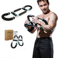 BIGWET Arm Trainer, 60~130LB Adjustable Spring Workout Bar, Forearm Triceps Chest Enhanced Exercise Strengthener,Portable Home Fitness Equipment