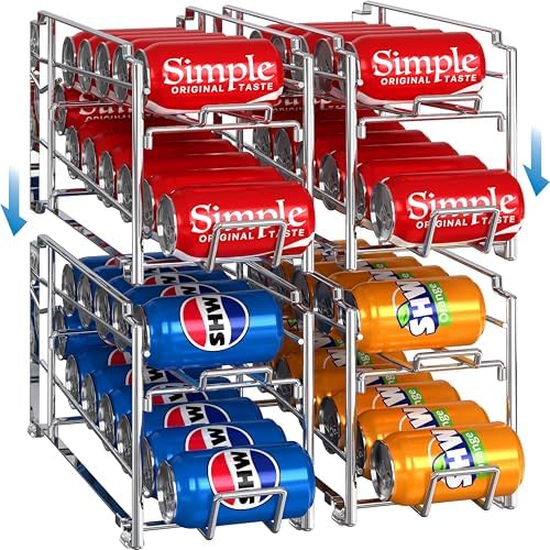 Simple Houseware 4-Pack Soda Can Stackable Rack Dispenser Organizer