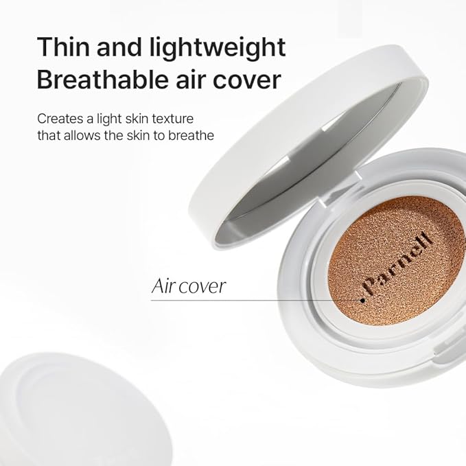 Parnell Cicamanu Serum Cushion - Moisturizing Foundation for Soothing, Coverage, Glass Skin and Lightweight for Sensitive and Dry Skin Pearl Skin (0.52 Fl Oz) (13N)