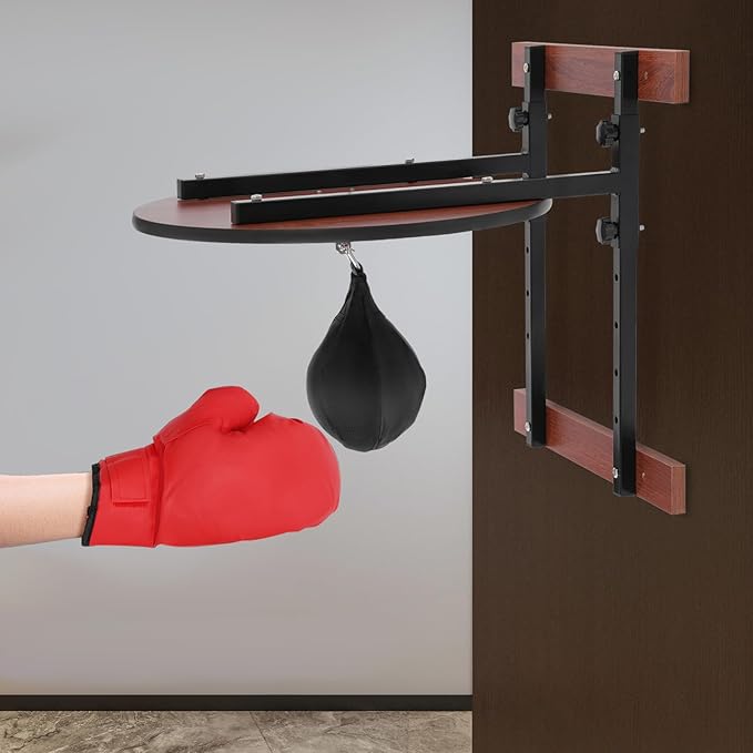 Heavy Duty Wall-Mounted Speed Bag Platform Kit, 220lbs Capacity Adjustable Height (5-Position) with PU Speed Ball - Professional Boxing Training Equipment for Home Gym, Boxing & Martial Arts
