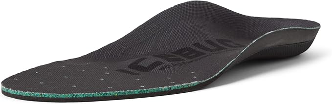 Icebug Comfort Insoles with Dynamic Arch Support, Charcoal High Arch, M 5/W 6.5-7