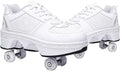 Double-Row Deform Wheel Automatic Walking Shoes Invisible Deformation Roller Skate 2 in 1 Removable Pulley Skates Skating Parkour