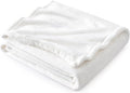 Bedsure White Fleece Throw Blanket - 300GSM Blankets for Couch, Sofa, Bed, Soft Lightweight Plush Cozy Throws for Toddlers, 50x60 inches