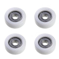 MroMax Roller Idler Bearing Pulley-8 x 32 x 12mm Sliding Conveyor Nylon Wheel with 608Z Bearing for Furniture, Hardware Accessories and Mobile Door White 4Pcs