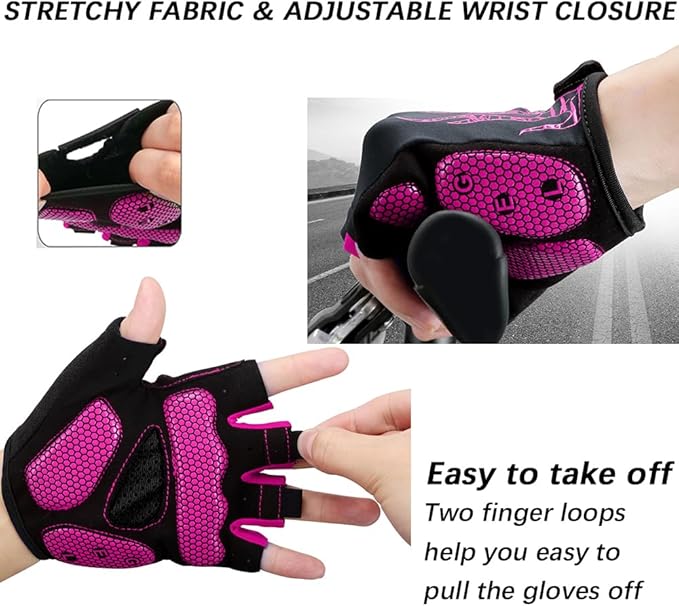 MOREOK Cycling Gloves Bike Gloves for Men/Women-[5MM Gel Pad] Half Finger Bicycle Biking Gloves for Cycling/Weight Lifting/Gym/Motorcycle/Rowing/Outdoor Sports