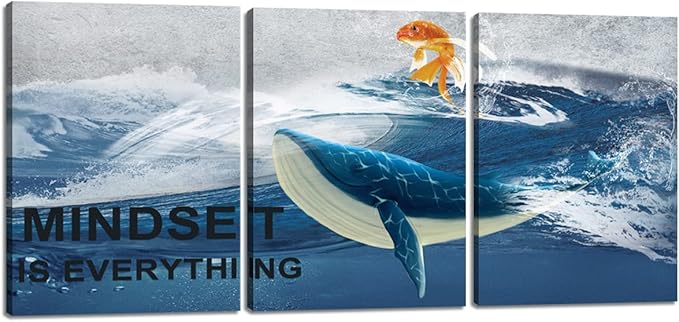 Inspirational Canvas Paintings 3 Panels Motivational Wall Art Inspirational Wall Art Entrepreneur Quotes Artwork Painting Picture for Framed Office Home Decoration Living Room Bedroom 36''W x 16''H