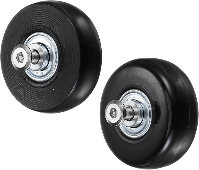 uxcell Replacement Luggage Wheels 54x18mm Suitcase Wheel Repair Kits Include 2 PU Bearing Wheels & Washers, Wrenches & Axle Screw for Trolley Bag, Inline Skate and Caster Board