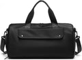 Small Gym Bag, Black Waterproof Duffle Bag for Men Women, Cordura Workout Bag with Trolley Sleeve, Duffle Bag for Travel, Sports, Fitness, Training, Yoga, Hospital