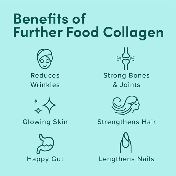 Further Food Unflavored Collagen Peptides Powder, Grass-Fed Pasture-Raised Hydrolyzed Type 1 & 3 Protein, Gut Health + Joint, Hair, Skin, Nails, Paleo Keto Sugar-Free 9.88 oz