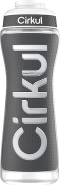 Cirkul 22oz. Gray Plastic Grip Squeeze Water Bottle & Sport Lid, BPA-Free, Non-Slip Design for Gym, Biking & Sports