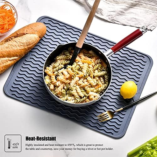 Silicone Dish Drying Mat, Non-Slip Easy Clean Sink Mat