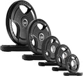 RitFit Olympic Rubber Grip Plates for Barbell, 2-Inch Weight Plates for Weightlifting and Strength Training in Home & Gym, Single, Pair and Sets(2.5/5/10/25/35/45 LB)