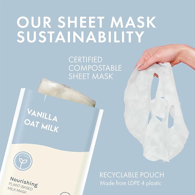 ESW Beauty Vanilla Oat Milk - Nourishing Plant-Based Milk Face Mask - Calming with Vanilla & Oat for Sensitive & Rosacea-Prone Skin - Relieves & Balances
