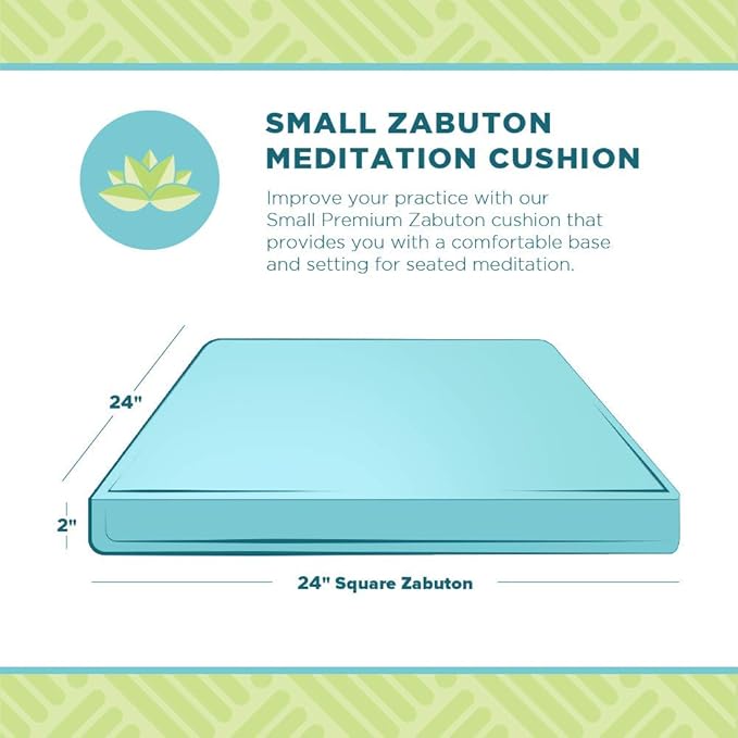 Bean Products Meditation Cushion - Zabuton Meditation Pillows for Sitting on Floor, Yoga Cushion, Cotton Yoga Pillow, Zen Kneeling Prayer Pad- Made in USA - Standard 24x24x2, Navy