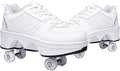 Double-Row Deform Wheel Automatic Walking Shoes Invisible Deformation Roller Skate 2 in 1 Removable Pulley Skates Skating Parkour
