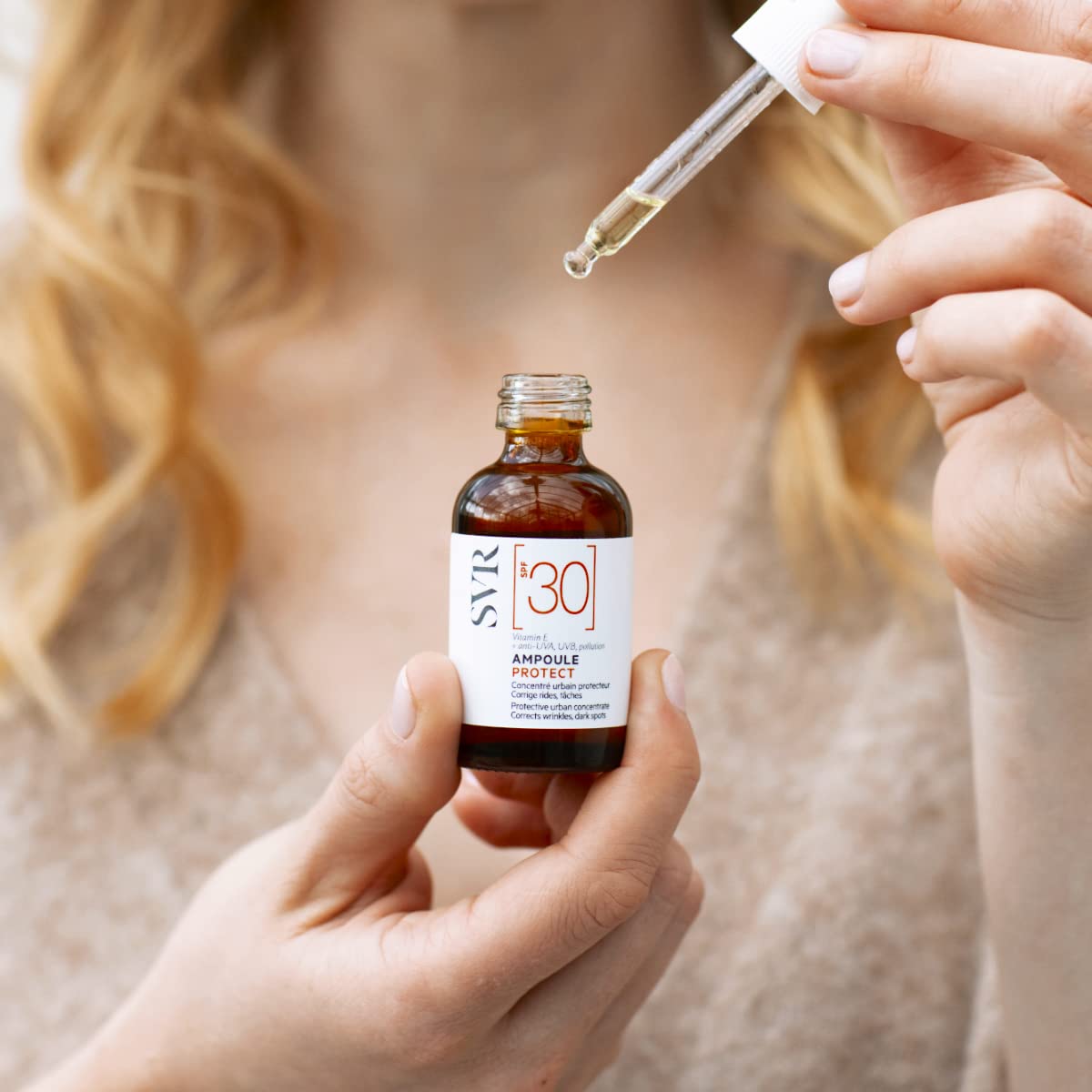 SVR Ampoule Protect SPF30 Sunscreen Serum 30ml - Antioxidant Skincare with UVA/UVB Protection
