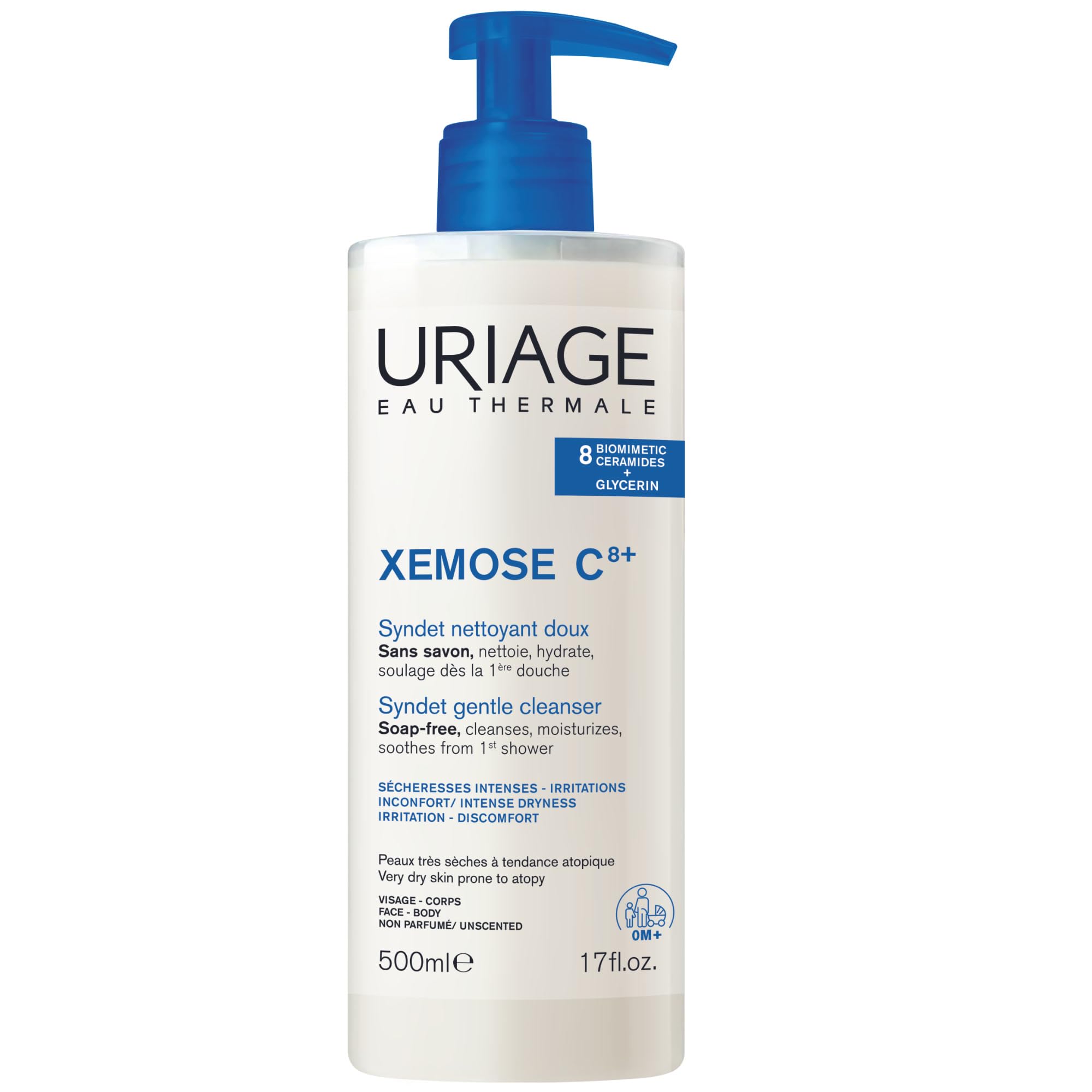 Uriage Xemose Gentle Cleansing Syndet 500ml - Soothing Relief for Dry, Sensitive Skin