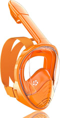 QingSong Kids Snorkel Mask Full Face, Snorkeling Set with Camera Mount, Foldable 180 Degree Panoramic View Snorkeling Gear Anti-Fog Anti-Leak