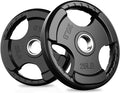 RitFit Olympic Rubber Grip Plates for Barbell, 2-Inch Weight Plates for Weightlifting and Strength Training in Home & Gym, Single, Pair and Sets(2.5/5/10/25/35/45 LB)
