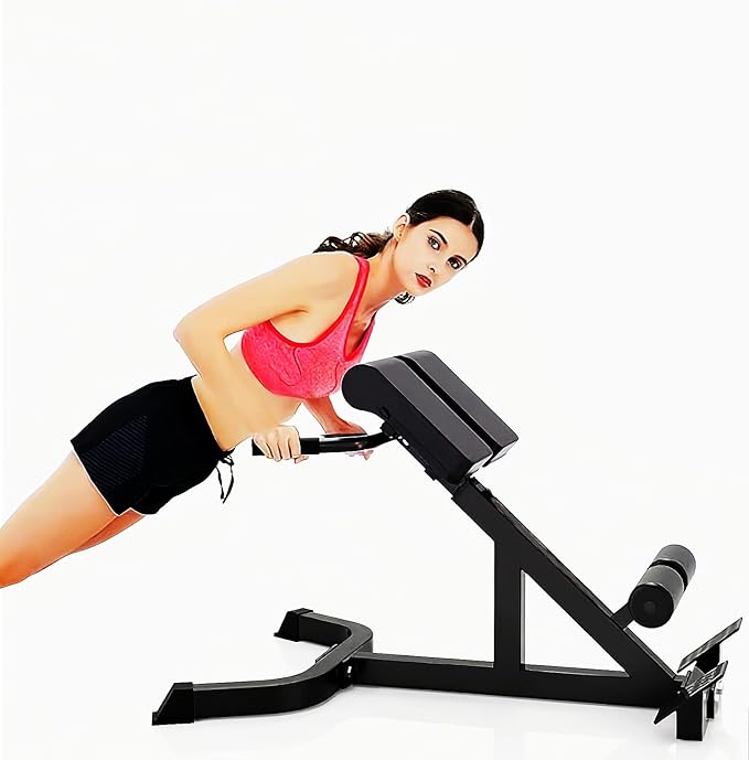 Roman Chair Hyperextension Bench - Adjustable Back Extension Machine for Home Gym, Core & Lower Back Workout, 250lbs Weight Capacity, Heavy Duty Steel Frame
