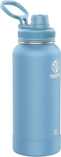 Takeya Actives Water Bottle with Spout Lid - Bottle with Double Stainless Steel Insulation - Dishwasher Safe & BPA-Free - Bottle with Spout Lid & Removable Bumper - 32 oz, Bluestone