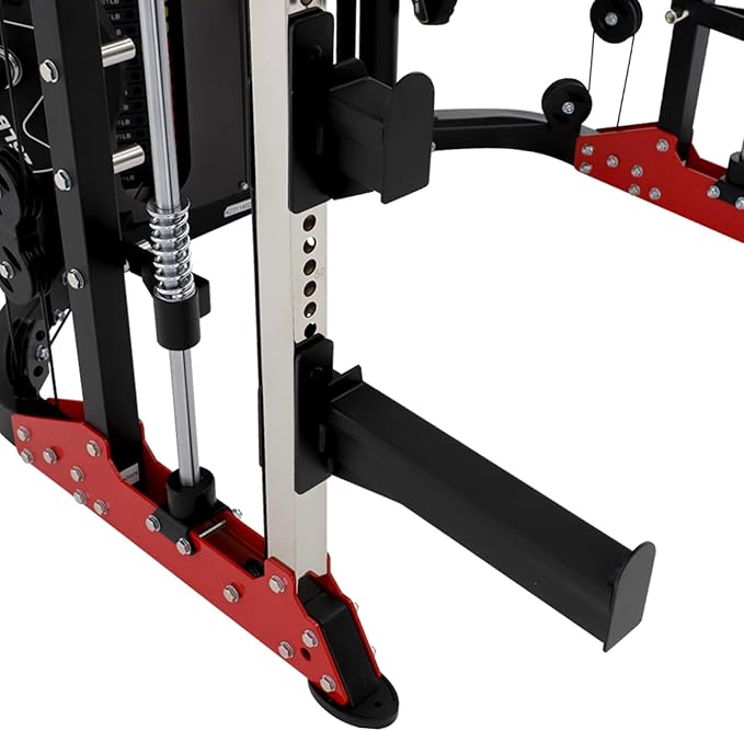 Altas Strength Smith Machine 3058G Home Gym 1000 lbs Weight Capacity 2000 lbs Cables Strength Training Power Cages Squats Presses Pulling Lunges Deadlifts Easy Assembly Included Accessories