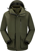 CAMEL CROWN Men's Ski Jacket 3 in 1 Waterproof Winter Jacket Snow Jacket Windproof Hooded with Inner Warm Fleece Coat