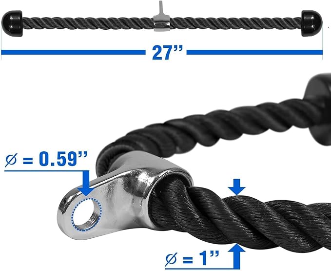 Yes4All Tricep Press Down Cable Machine Attachment Set, LAT Pulldown Attachment, Cable Machine Accessories for Home Gym