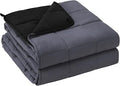 yescool Weighted Blanket for Adults (20 lbs, 60" x 80",Grey& Black) Cooling Heavy Blanket for Sleeping Perfect for 190-210 lbs, Queen Size Breathable Blanket with Premium Glass Bead, Machine Washable