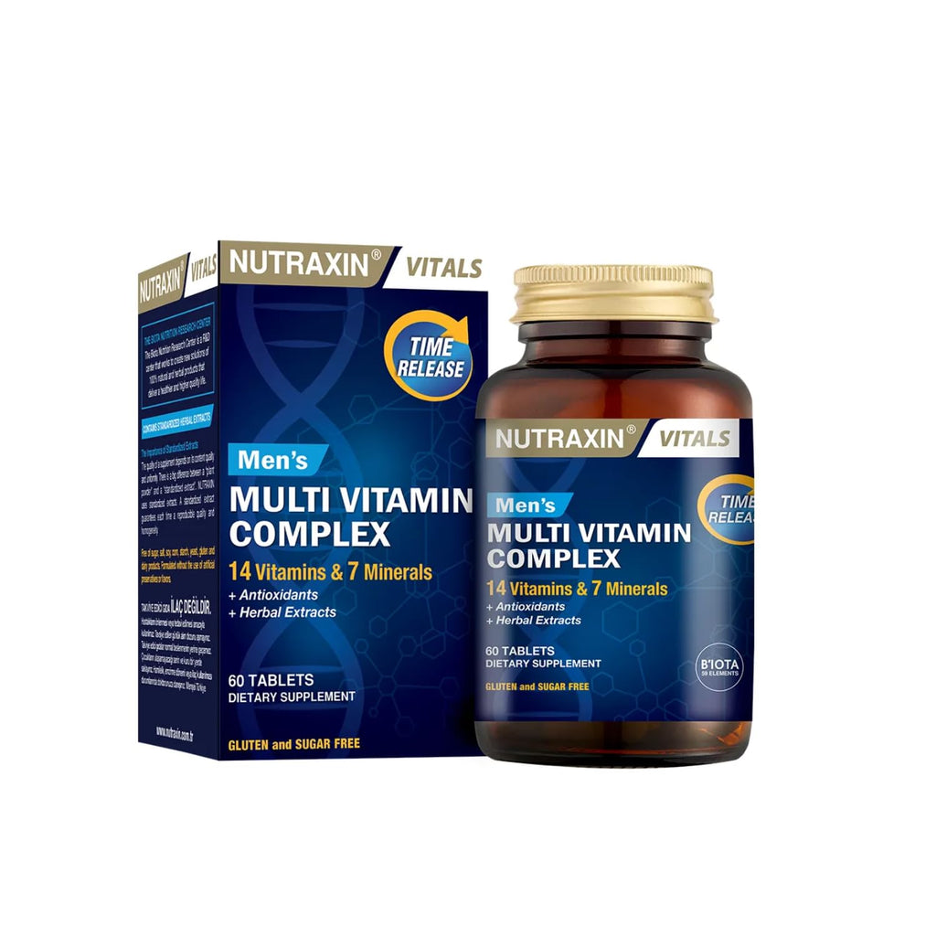 Nutraxin Multivitamin & Mineral Complex For Men - 60 Tablets - Comprehensive Vitamin & Mineral Supplement