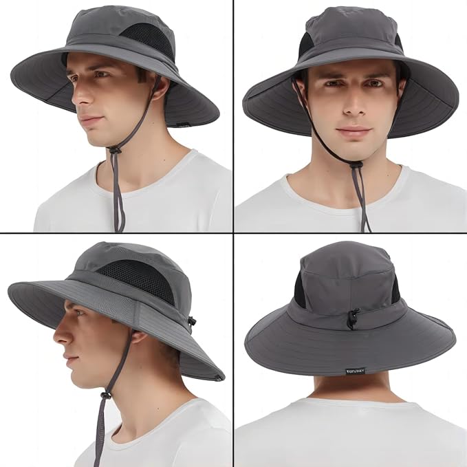 EINSKEY Wide Brim Sun Hat, UPF 50+ UV Protection Waterproof Packable Bucket Hat for Men & Women, Fishing Hiking Beach Garden