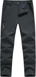 Rdruko Men's Snow Pants Waterproof Insulated Winter Hiking Pants Snowboard Fleece Lined Softshell Ski Pants