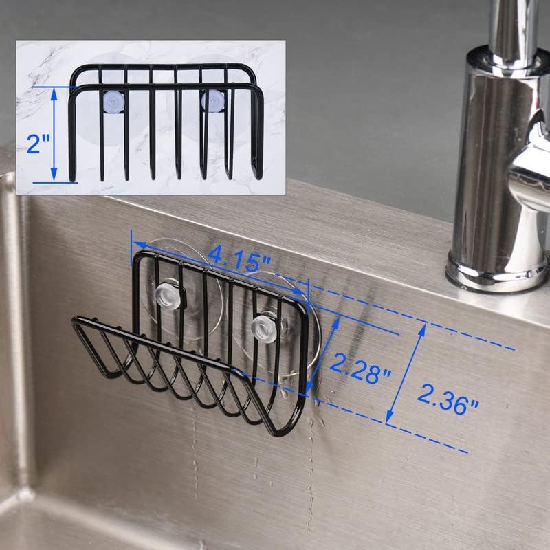 Toplife Sponge Holder for Kitchen Sink, Rust-Proof Suction Cup Sponge Caddy