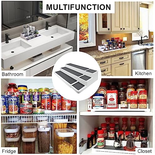 CiWiVOKi 3 Tier Expandable Spice Rack Organizer, Adjustable Length 14.6In-25.8In