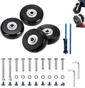 50mm 4PCS Luggage Suitcase Replacement Wheels and Hacksaw for Trolley Case Travel Bags Caster Inline Roller Skating Swivel Rubber Bearings Repair Kits With Axles 30mm&35mm&60mm