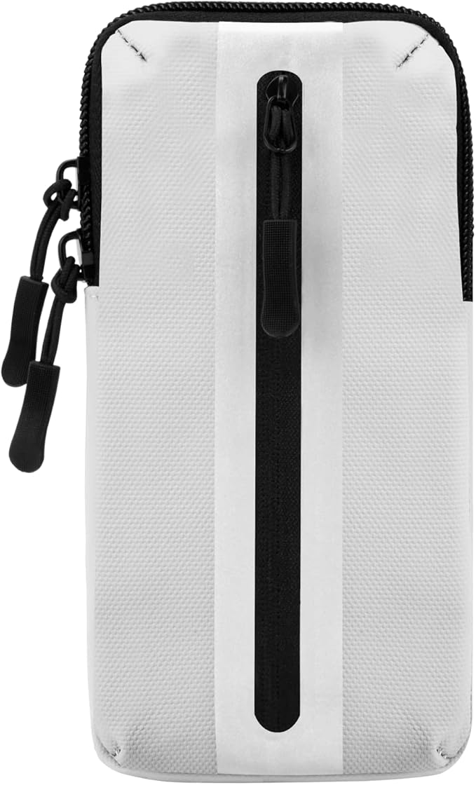Running Phone Holder Armband, iPhone Arm Bands for Exercise, Running Arm Bands for Cell Phone, Phone Purse Cell Phone Holder for Walking (White)
