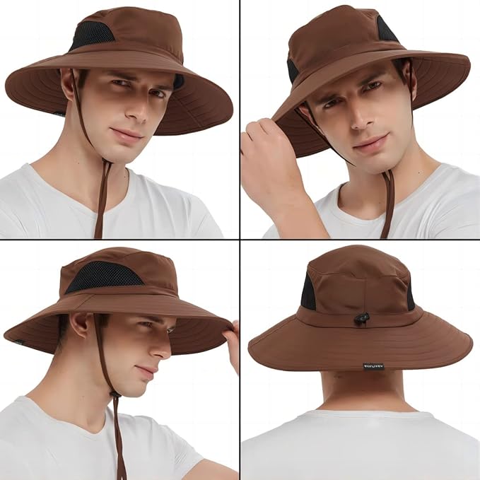 EINSKEY Wide Brim Sun Hat, UPF 50+ UV Protection Waterproof Packable Bucket Hat for Men & Women, Fishing Hiking Beach Garden