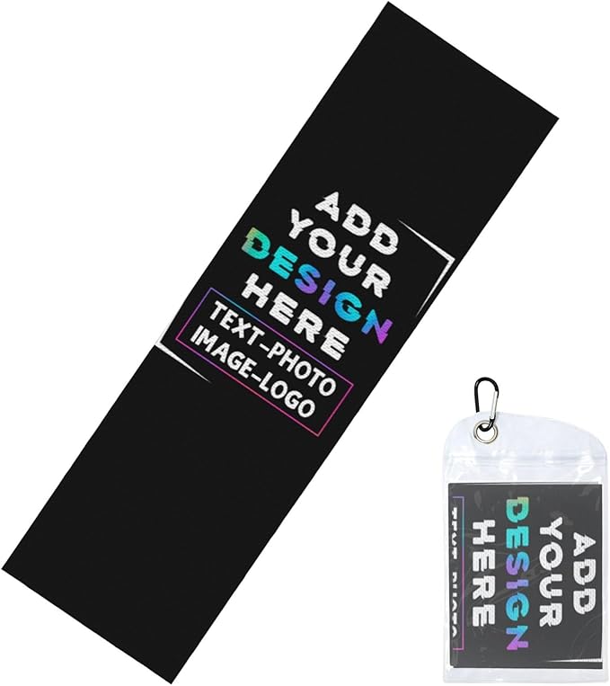 Custom 1-100PCS Cooling Sports Towel, Personalized Photo Logo Soft Cold Exercise Towel for Neck and Face Customized Quick-Drying Cooling Wrap Fitness Workout Sweat Towel 12"x40" (50)