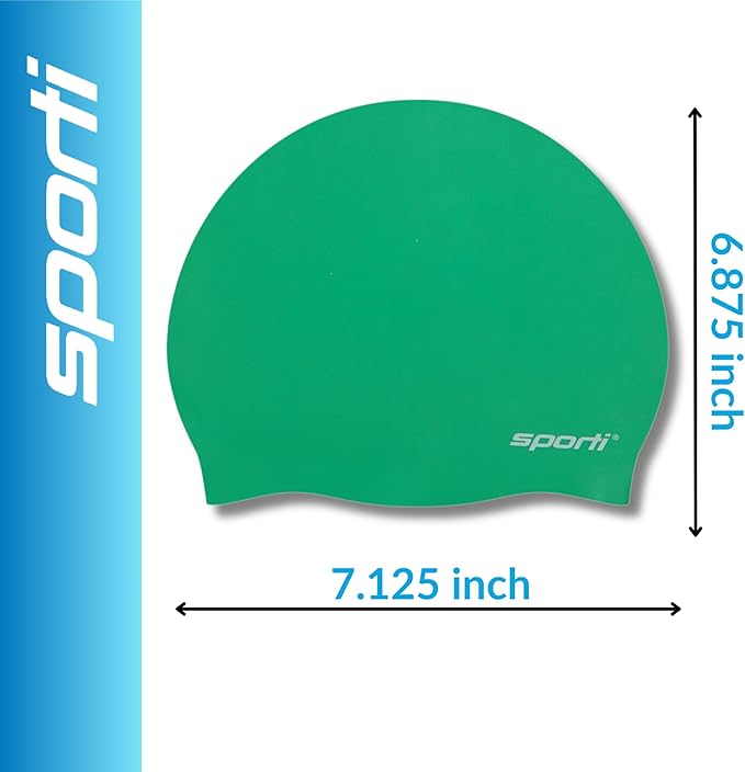 Sporti Silicone Swim Cap for Kids, Unisex Youth Swimming Cap, Protection Bathing Caps for Your Children, Aged 2-10