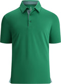 Alex Vando Mens Golf Shirt Moisture Wicking Quick-Dry Solid Short Sleeve Polo Shirts for Men