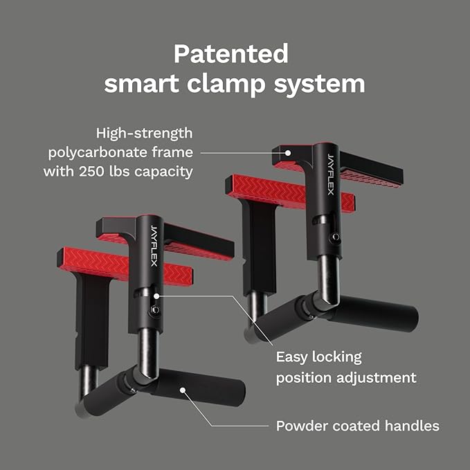 Jayflex CrossGrips Compact Pull Up Bar - Pull Up Bar Door Frame for Work from Home Fitness - Adjustable Door Frame Pullup Bar Handles - 250 lbs Capacity