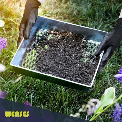 Soil Sifter, 1/4-inch Compact Galvanized Garden Sieve