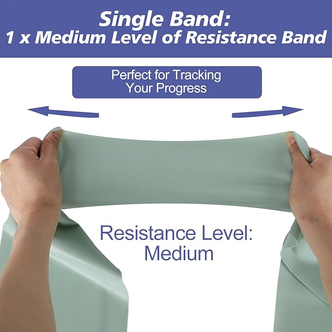 Workout Resistance Bands - Natural Latex Exercise Bands for Physical Therapy, Stretching, Yoga, Pilates, Strength Training & Home/Gym Fitness