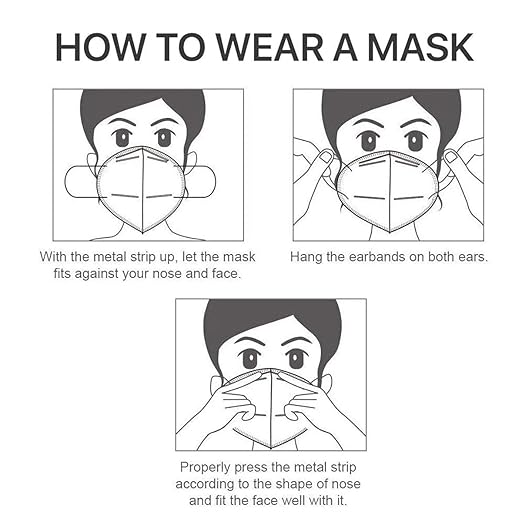LEMENT KN95 Face Masks 100 Pack,5-Ply Breathable Cup Dust Disposable Masks For Adult,Teenager