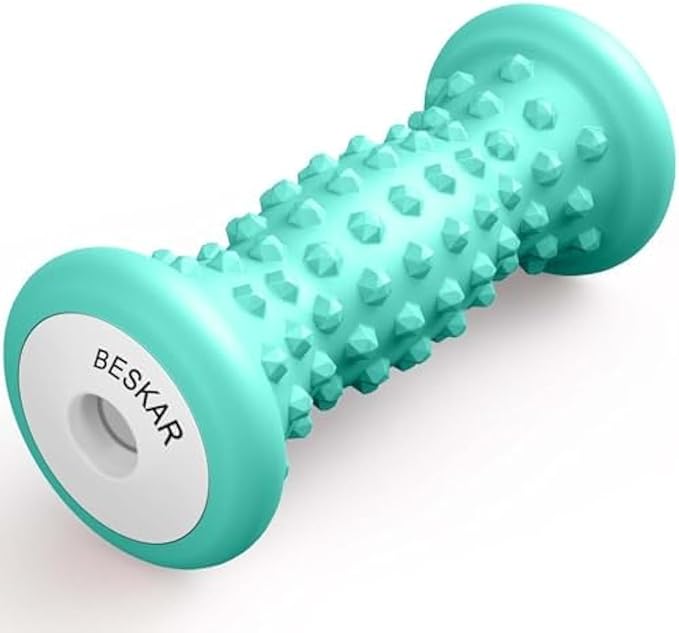 BESKAR Foot Massage Roller for Plantar Fasciitis Relief, Portable Foot Roller to Deep Tissue Muscle Massage, Foot Arch and Heel Pain, Foot Trigger Point Therapy Reflexology Tool, Green
