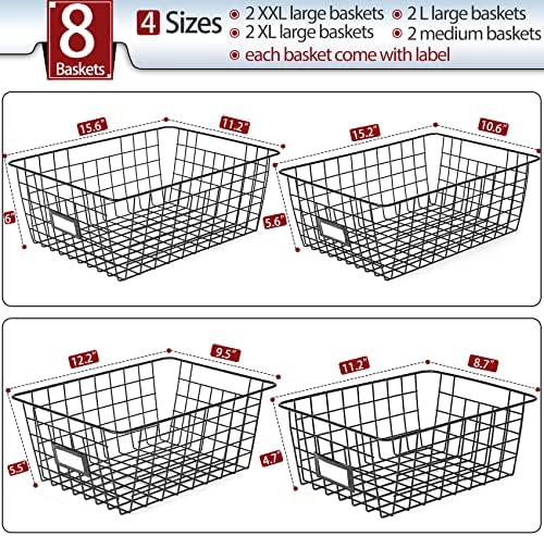 8 Set, Extra Large Wire Baskets